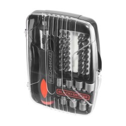 Kit de tournevis a cliquet - BLACK+DECKER - A7062-XJ - avec 39 accesso