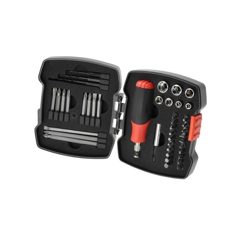 Coffret tournevis a cliquet - BLACK+DECKER - A7175-XJ - 43 pieces - em Coffret tournevis a cliquet - BLACK+DECKER - A7175-XJ - 43 pieces - em