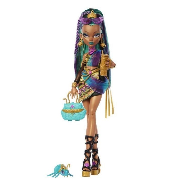 Monster High - Poupée Nefera De Nile - Avec Lavish et 7 accessoires - Monster High - JDR48 Monster High - Poupée Nefera De Nile - Avec Lavish et 7 accessoires - Monster High - JDR48