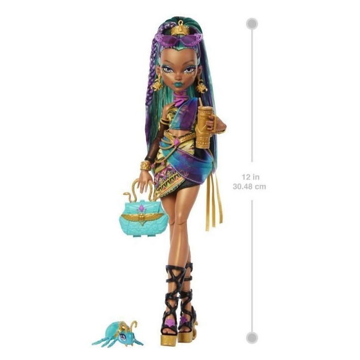 Monster High - Poupée Nefera De Nile - Avec Lavish et 7 accessoires - Monster High - JDR48 Monster High - Poupée Nefera De Nile - Avec Lavish et 7 accessoires - Monster High - JDR48
