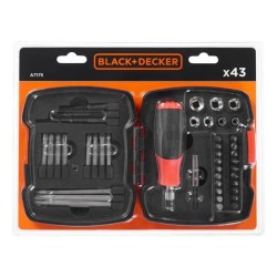 Coffret tournevis a cliquet - BLACK+DECKER - A7175-XJ - 43 pieces - em