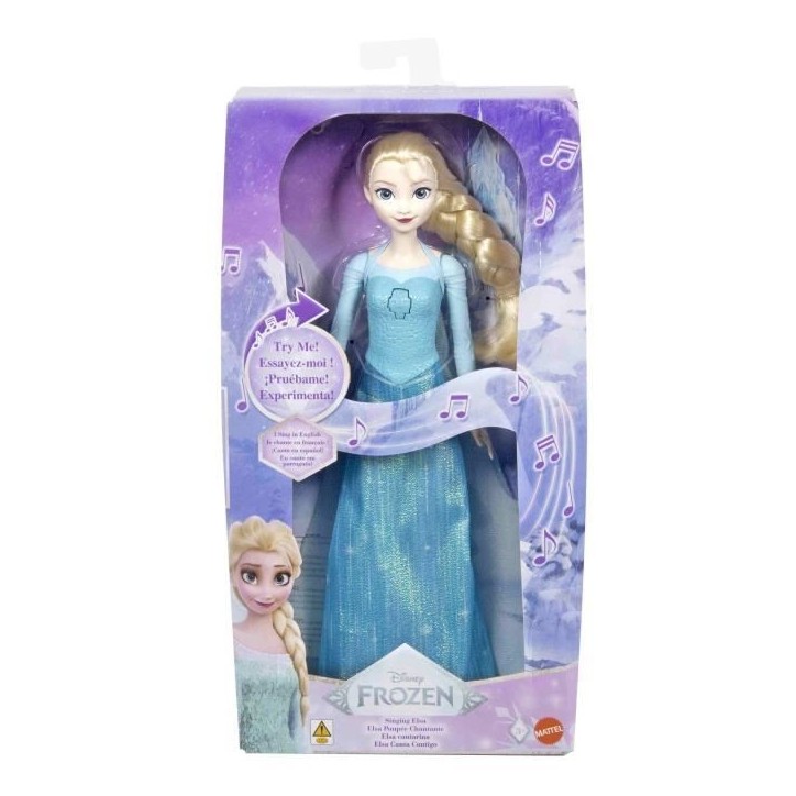 Disney-La Reine Des Neiges-Elsa Poupée Chantante-Chanson En 4 Langues - 3 ans+- JDX48 Disney-La Reine Des Neiges-Elsa Poupée Chantante-Chanson En 4 Langues - 3 ans+- JDX48
