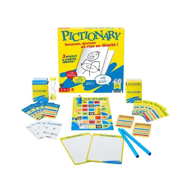 Pictionary-Jeu De Société Familial Pour Enfants Et Adultes - 8 ans+- Pictionary-Jeu De Société Familial Pour Enfants Et Adultes - 8 ans+-