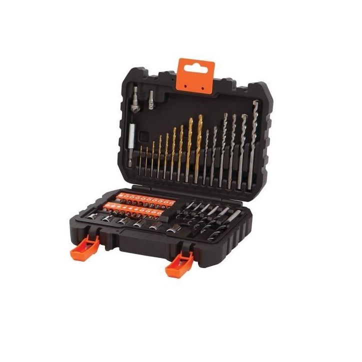 Coffret perçage vissage - BLACK+DECKER - A7188-XJ - 50 accessoires - forets, embouts, douilles Coffret perçage vissage - BLACK+DECKER - A7188-XJ - 50 accessoires - forets, embouts, douilles