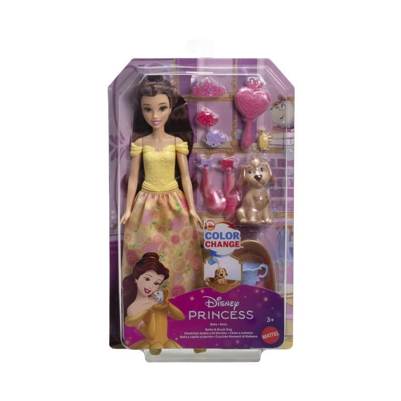 Disney - Coffret Princesse Belle et son chien a toiletter - Avec baign Disney - Coffret Princesse Belle et son chien a toiletter - Avec baign