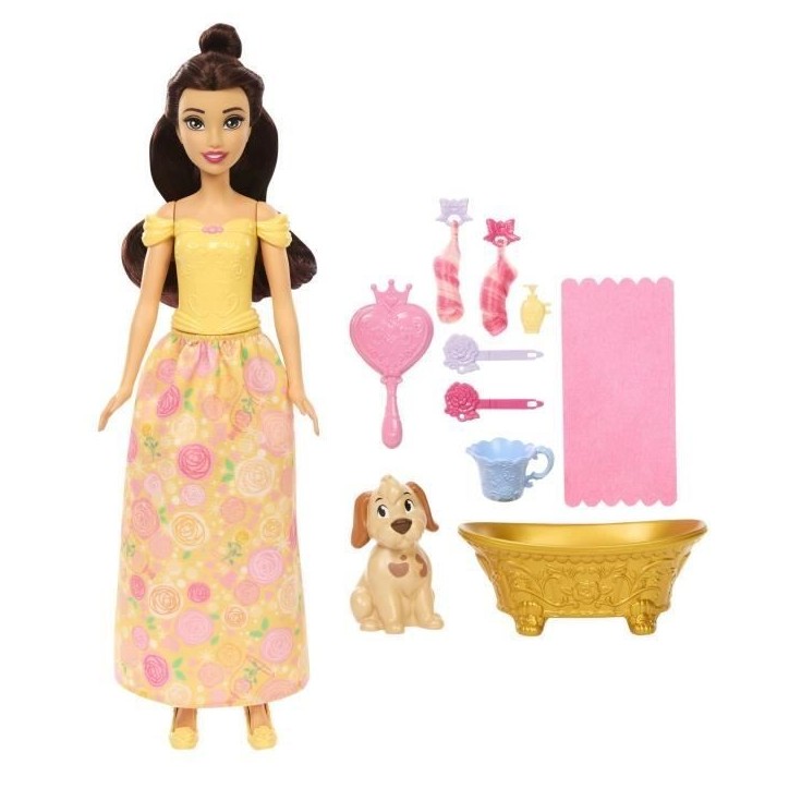 Disney - Coffret Princesse Belle et son chien a toiletter - Avec baignoire - Disney Princess - JFC42 Disney - Coffret Princesse Belle et son chien a toiletter - Avec baignoire - Disney Princess - JFC42