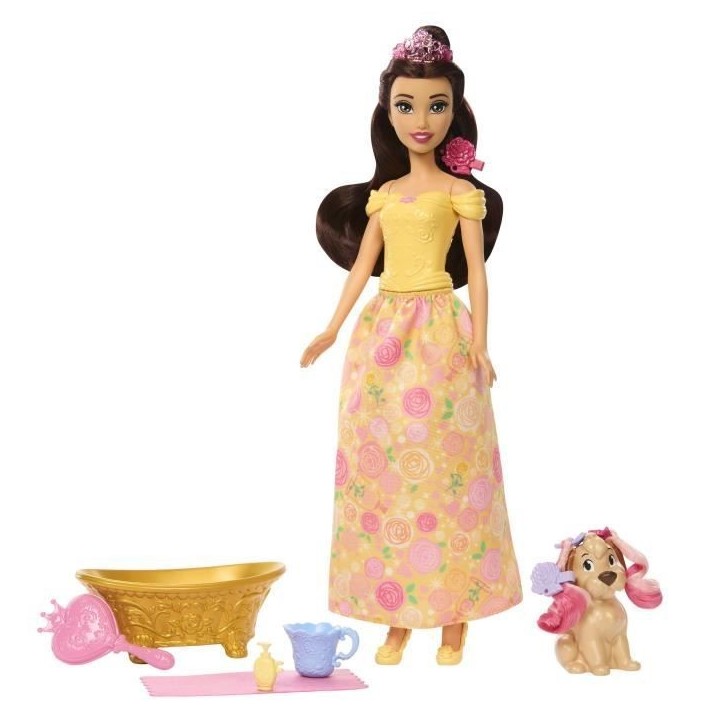 Disney - Coffret Princesse Belle et son chien a toiletter - Avec baignoire - Disney Princess - JFC42 Disney - Coffret Princesse Belle et son chien a toiletter - Avec baignoire - Disney Princess - JFC42