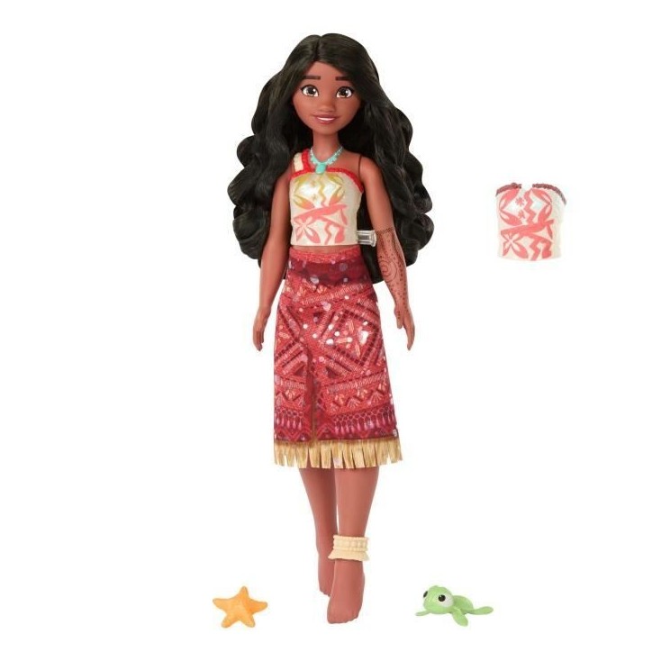 Disney - Poupée Vaiana Nageuse - Vaiana 2 - Corsage qui change de couleur - Disney Moana - JFF09