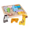 Fisher-Price - Puzzle Animaux en Bois - Tri de formes avec 13 pieces