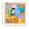 Fisher-Price - Puzzle Animaux en Bois - Tri de formes avec 13 pieces