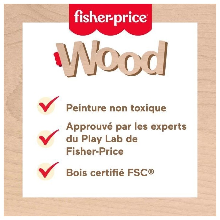 Fisher-Price - Puzzle Animaux en Bois - Tri de formes avec 13 pieces - Fisher-Price - JFG10