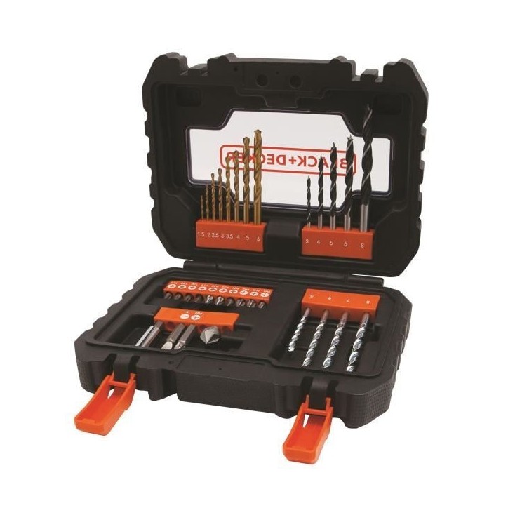 Coffret perçage et vissage - BLACK+DECKER - A7233-XJ - 31 accessoires - forets, embouts Coffret perçage et vissage - BLACK+DECKER - A7233-XJ - 31 accessoires - forets, embouts