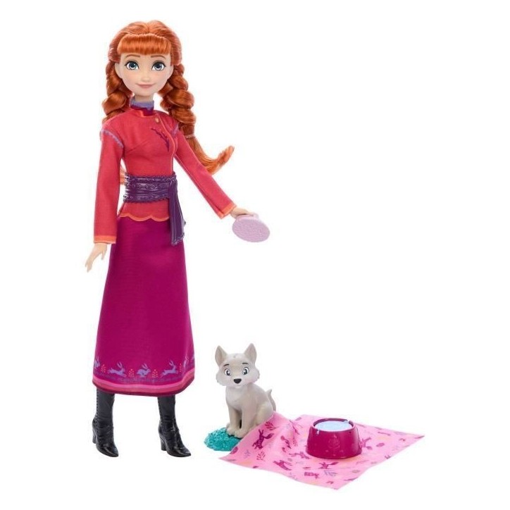 Disney La Reine des Neiges - Coffret Anna et le Louveteau - 4 accessoires - Disney Frozen - JFG17