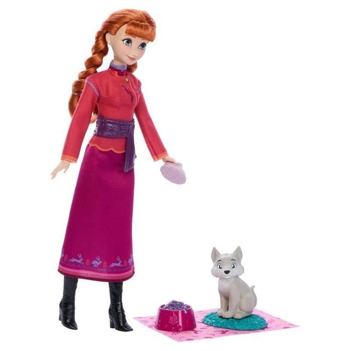 Disney La Reine des Neiges - Coffret Anna et le Louveteau - 4 accessoires - Disney Frozen - JFG17