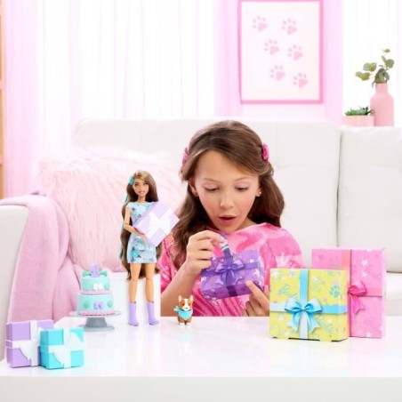 BARBIE Party unboxed chien bleu - JFG72
