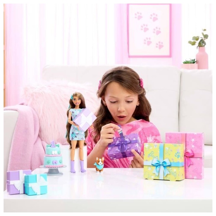 BARBIE Party unboxed chien bleu - JFG72 BARBIE Party unboxed chien bleu - JFG72