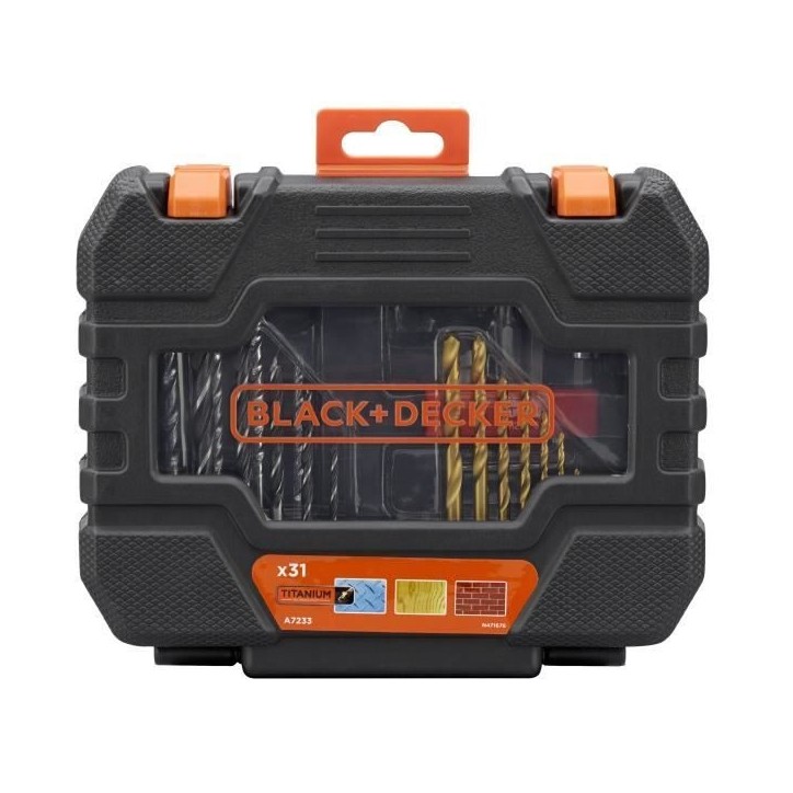 Coffret perçage et vissage - BLACK+DECKER - A7233-XJ - 31 accessoires - forets, embouts Coffret perçage et vissage - BLACK+DECKER - A7233-XJ - 31 accessoires - forets, embouts