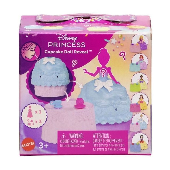 Princesses Disney - Petite poupée Cupcake Doll Reveal avec 5 surprises - Disney Princess - JFG78 Princesses Disney - Petite poupée Cupcake Doll Reveal avec 5 surprises - Disney Princess - JFG78