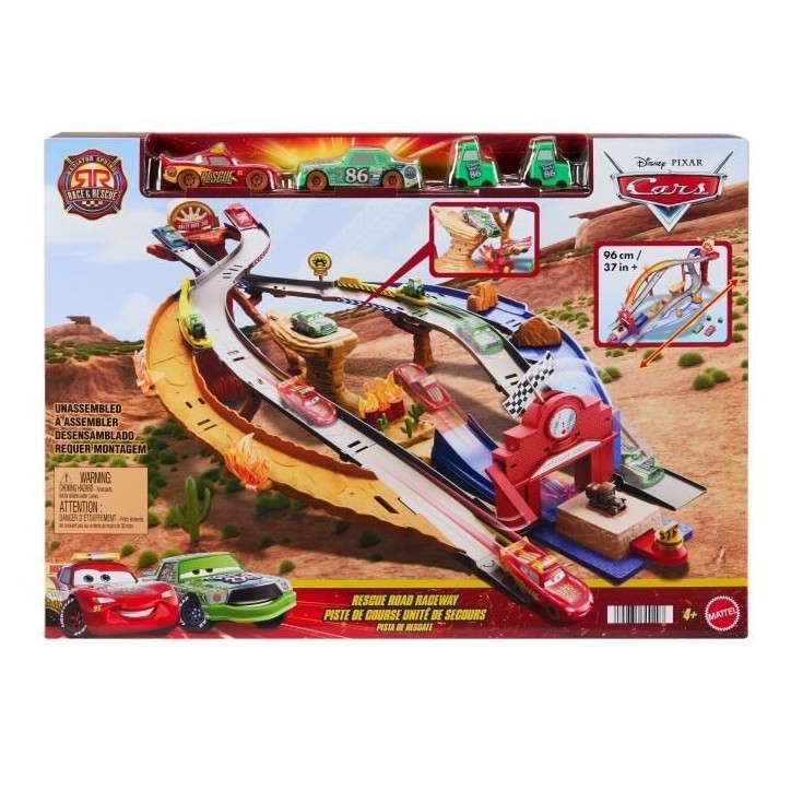 Cars - Piste de Course Rescue Road - Coffret de quatre véhicules - Disney Pixar Cars - JFL57 Cars - Piste de Course Rescue Road - Coffret de quatre véhicules - Disney Pixar Cars - JFL57