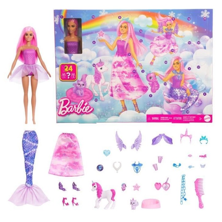 Barbie - Calendrier de l'Avent - Avec poupée mode et 24 surprises - Barbie - JFL66 Barbie - Calendrier de l'Avent - Avec poupée mode et 24 surprises - Barbie - JFL66