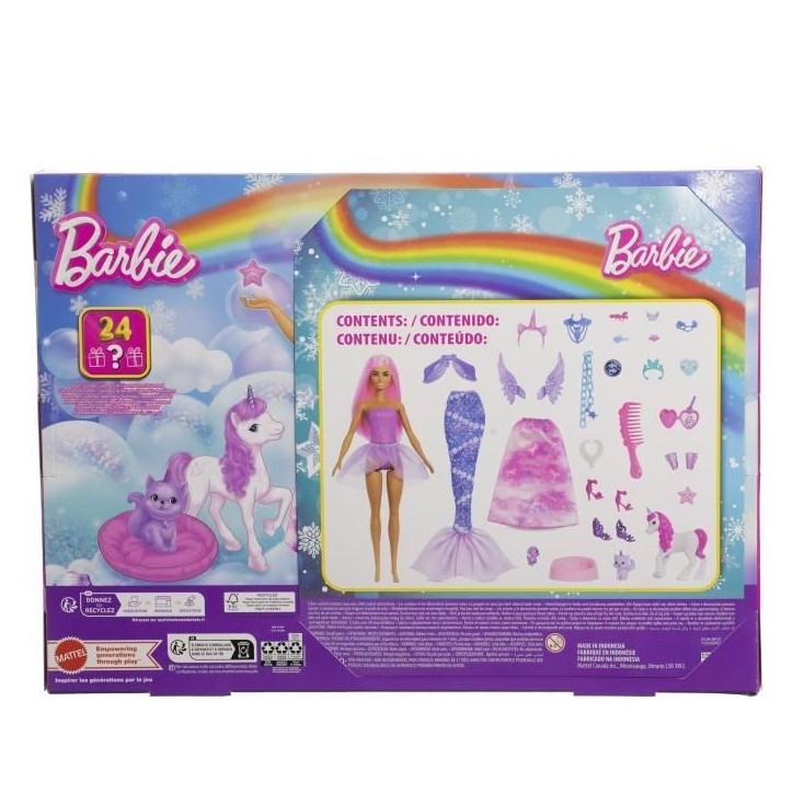 Barbie - Calendrier de l'Avent - Avec poupée mode et 24 surprises - Barbie - JFL66 Barbie - Calendrier de l'Avent - Avec poupée mode et 24 surprises - Barbie - JFL66