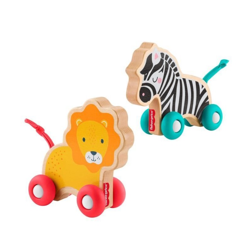 FISHER-PRICE Animaux a pousser en bois os - JFN19 FISHER-PRICE Animaux a pousser en bois os - JFN19