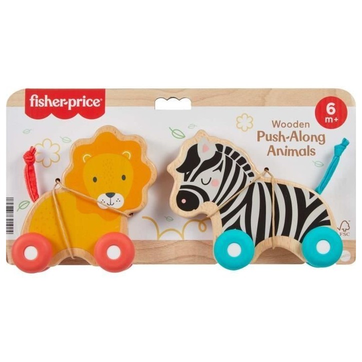 FISHER-PRICE Animaux a pousser en bois os - JFN19