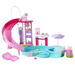 Barbie - Coffret Piscine de Reve - Toboggan et jacuzzi - Plus de 20 a