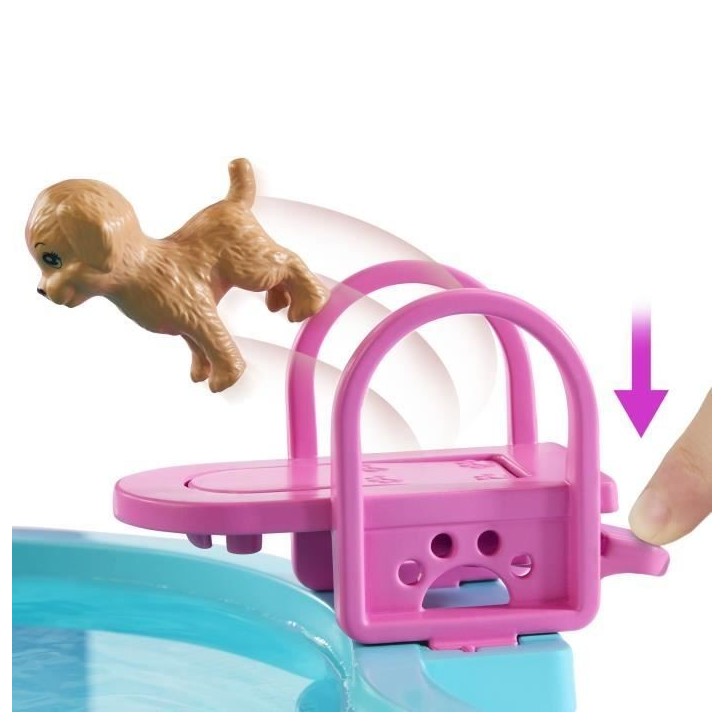 Barbie - Coffret Piscine de Reve - Toboggan et jacuzzi - Plus de 20 accessoires - Barbie - JFP01 Barbie - Coffret Piscine de Reve - Toboggan et jacuzzi - Plus de 20 accessoires - Barbie - JFP01