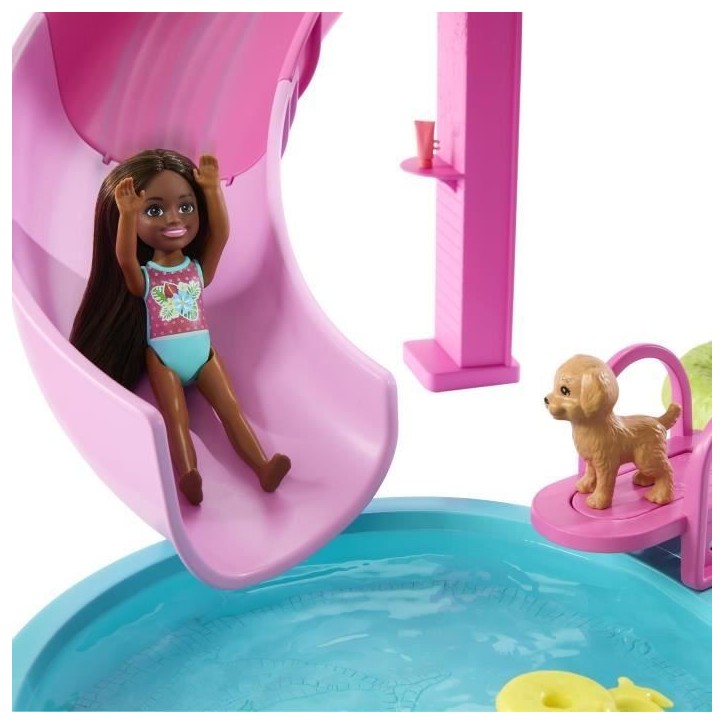 Barbie - Coffret Piscine de Reve - Toboggan et jacuzzi - Plus de 20 accessoires - Barbie - JFP01 Barbie - Coffret Piscine de Reve - Toboggan et jacuzzi - Plus de 20 accessoires - Barbie - JFP01