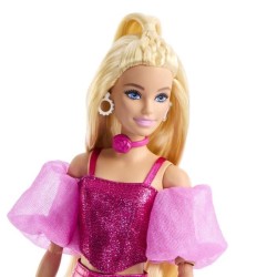 Barbie - Poupée Deluxe Style - Tenue rose métallisé et cheveux blon