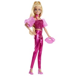 Barbie - Poupée Deluxe Style - Tenue rose métallisé et cheveux blon