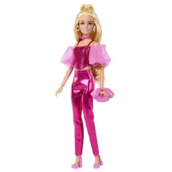 Barbie - Poupée Deluxe Style - Tenue rose métallisé et cheveux blon