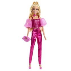 Barbie - Poupée Deluxe Style - Tenue rose métallisé et cheveux blon