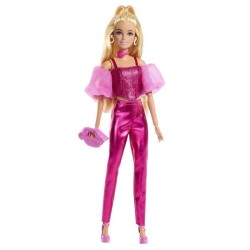 Barbie - Poupée Deluxe Style - Tenue rose métallisé et cheveux blon