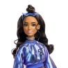 Barbie - Poupée Deluxe Style - Haut et jupe bleu métallisé - Brune
