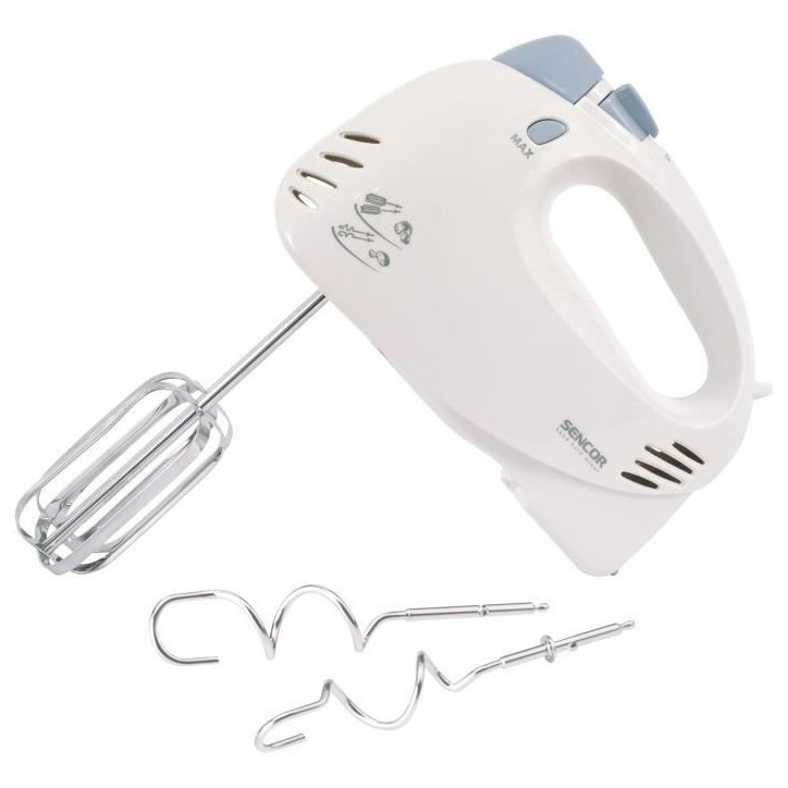 Batteur a main - SENCOR - SHM 5203-EUE3 - 400 W - 5 vitesses et Turbo pulse - Blanc Batteur a main - SENCOR - SHM 5203-EUE3 - 400 W - 5 vitesses et Turbo pulse - Blanc