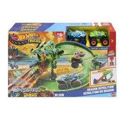 Hot Wheels - Monster Trucks - Coffret Piste Dragon Sharks vs. Dinos -