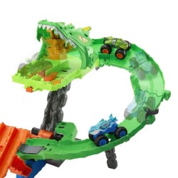 Hot Wheels - Monster Trucks - Coffret Piste Dragon Sharks vs. Dinos -