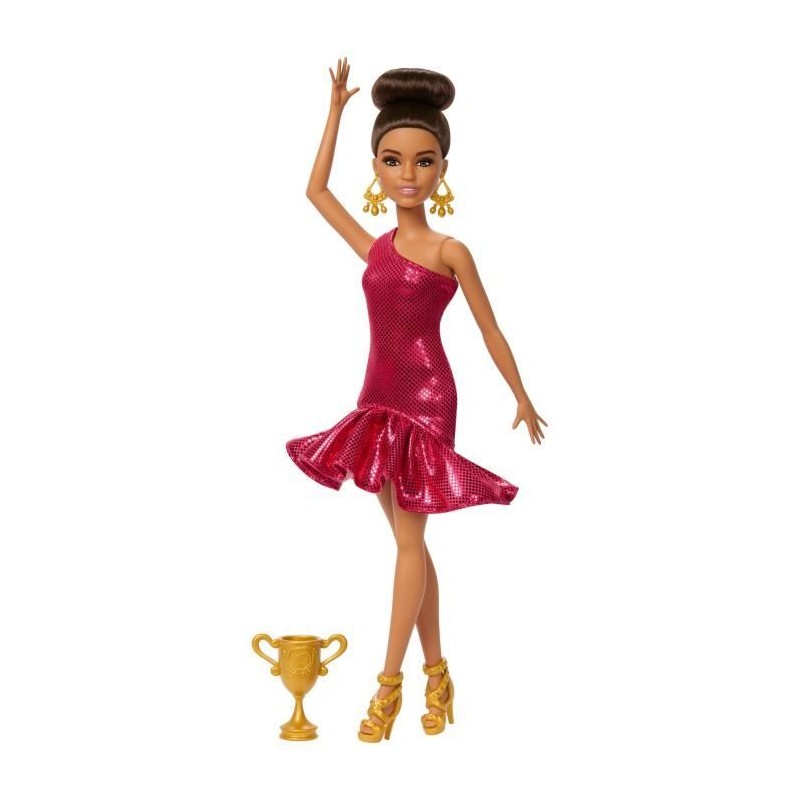 Barbie - Poupée Danseuse de Salon et Accessoires - Brune avec trophé Barbie - Poupée Danseuse de Salon et Accessoires - Brune avec trophé