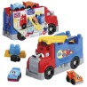 MEGA BLOKS - Camion Course et Construction - Coffret avec 19 pieces -