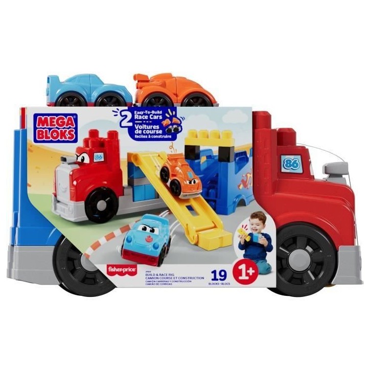 MEGA BLOKS - Camion Course et Construction - Coffret avec 19 pieces - MEGA Bloks - JFR29 MEGA BLOKS - Camion Course et Construction - Coffret avec 19 pieces - MEGA Bloks - JFR29