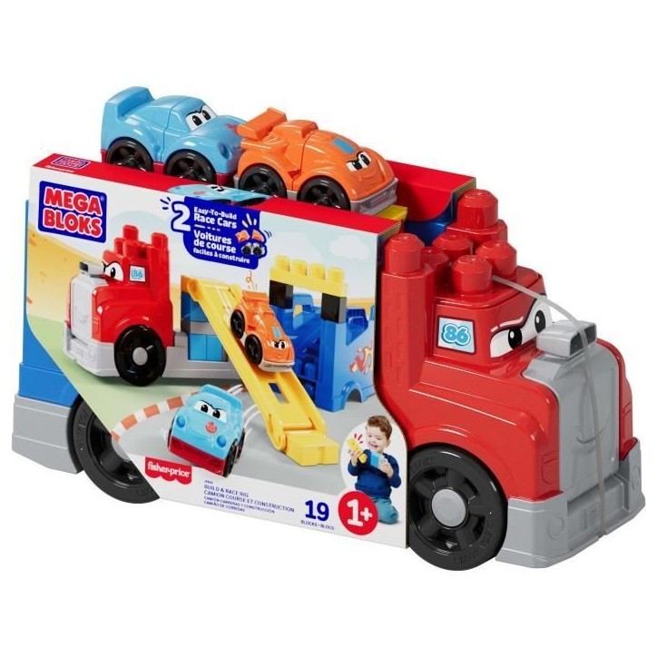 MEGA BLOKS - Camion Course et Construction - Coffret avec 19 pieces - MEGA Bloks - JFR29 MEGA BLOKS - Camion Course et Construction - Coffret avec 19 pieces - MEGA Bloks - JFR29