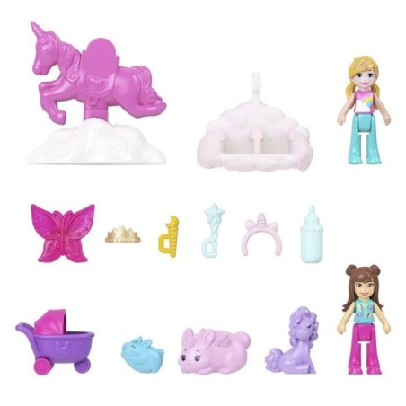 Polly Pocket - Coffret 2 en 1 Lapin - Avec 2 figurines et 12 acces