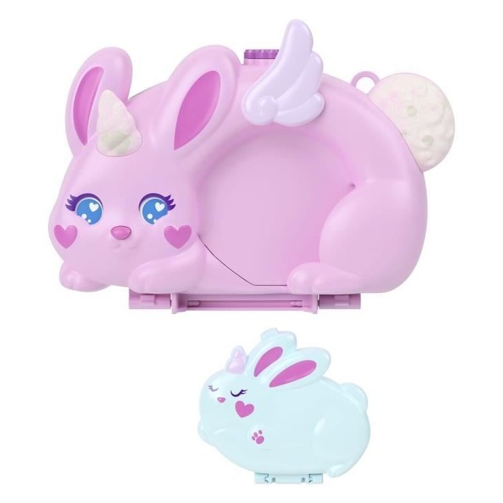Polly Pocket - Coffret 2 en 1 Lapin - Avec 2 figurines et 12 accessoires - Polly Pocket - JFT88 Polly Pocket - Coffret 2 en 1 Lapin - Avec 2 figurines et 12 accessoires - Polly Pocket - JFT88