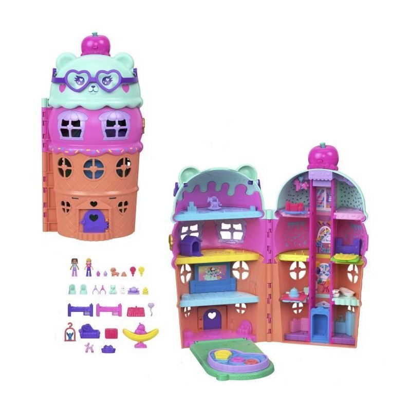 Polly Pocket - Coffret Maison Cornet de Glace - Avec figurines - Polly Polly Pocket - Coffret Maison Cornet de Glace - Avec figurines - Polly