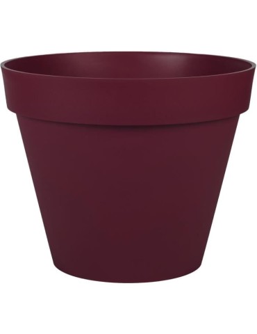 EDA Pot de Fleur Rond TOSCANE Ø 40 cm - Volume 23 L - Ø 39,5 x H.31 cm - Rouge bourgogne