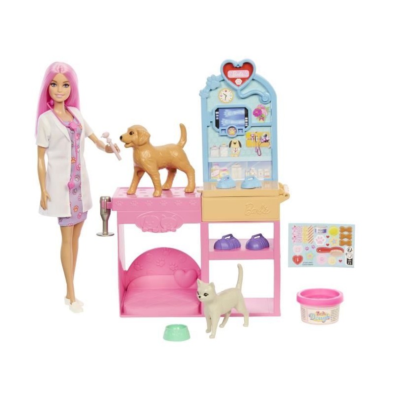 Barbie - Coffret La Clinique vétérinaire de Barbie - Poupée et acce Barbie - Coffret La Clinique vétérinaire de Barbie - Poupée et acce