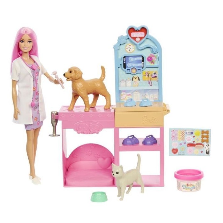 Barbie - Coffret La Clinique vétérinaire de Barbie - Poupée et accessoires - Barbie - JFX93 Barbie - Coffret La Clinique vétérinaire de Barbie - Poupée et accessoires - Barbie - JFX93