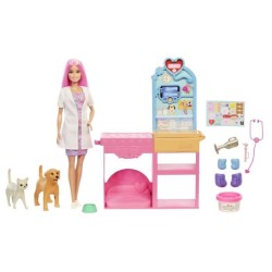 Barbie - Coffret La Clinique vétérinaire de Barbie - Poupée et acce